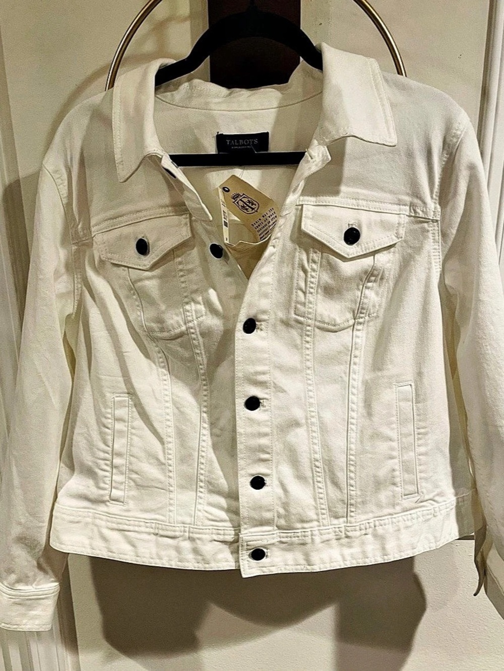 Talbots Classic Jean Jacket - White Denim Jacket 2XP